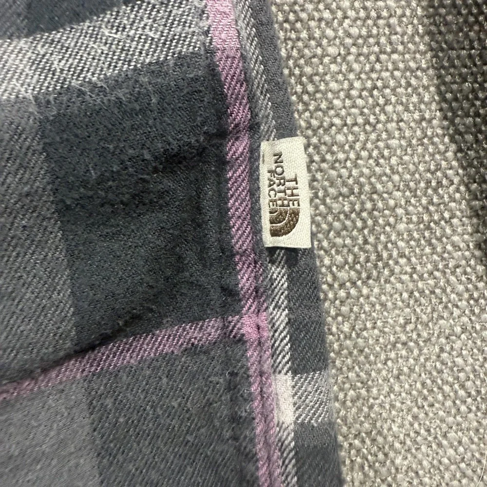 The North Face Shirt Mens Large Black Plaid Long Sleeve Flannel Button Up Casual